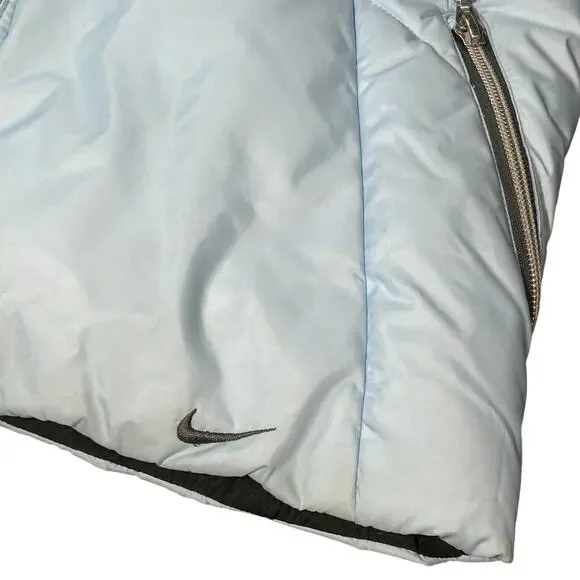 Nike Womens M Puffer Jacket Down Reflective Zipper Blue - Picture 16 of 16